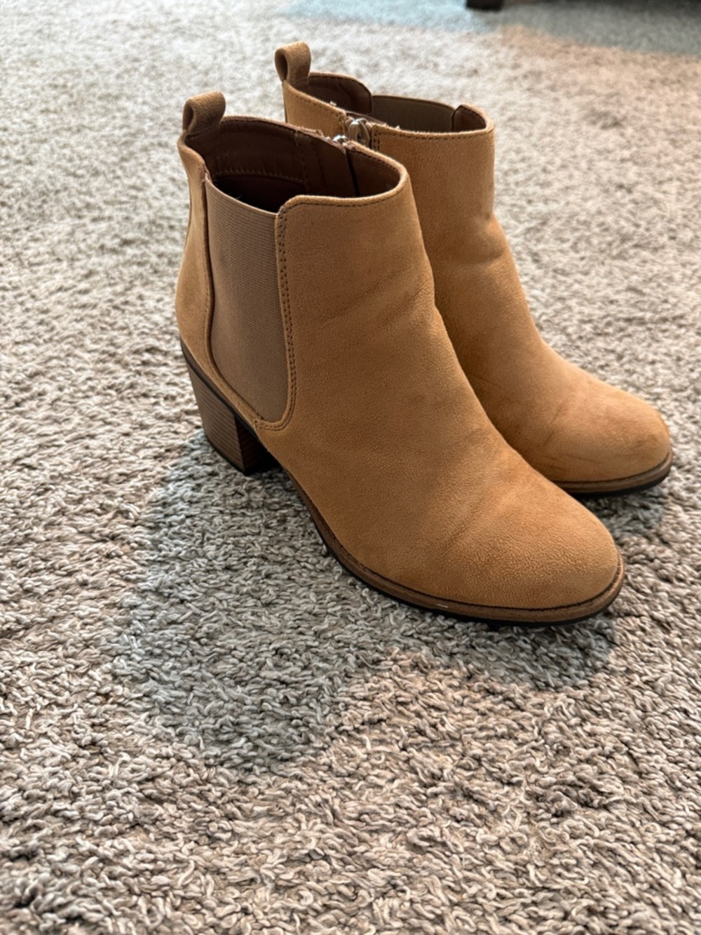 Sonoma Tan Suede Chelsea Ankle Booties